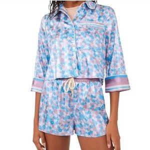 New with Tag Free People Pillow Talk PJ Set Cool Lavender Combo in Size L